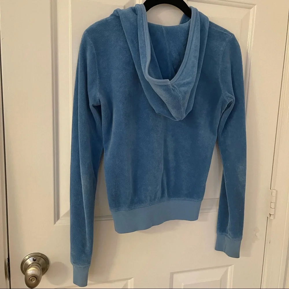 Juicy Couture blue terry cloth zip up hoodie with silver “J” - Picture 16 of 16